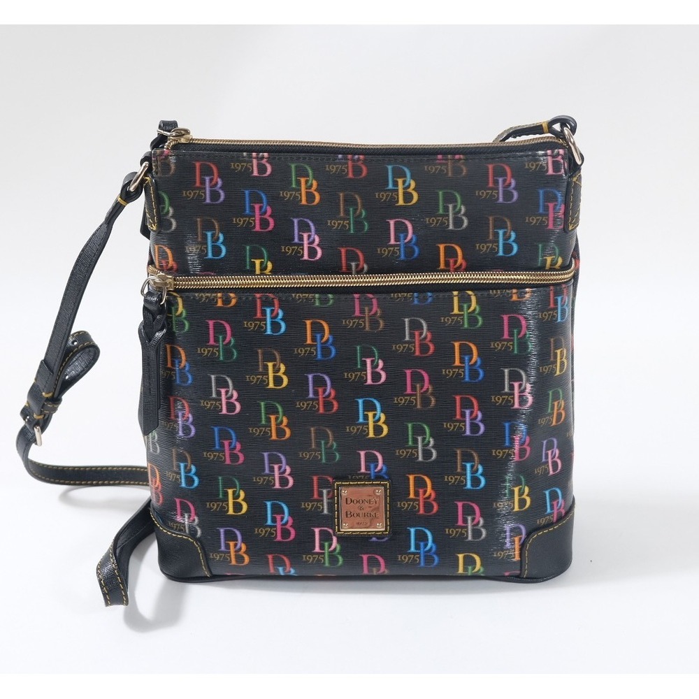 Dooney & Bourke Crossbody Womens Medium Black Multicolor Monogram North South